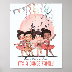 Poster Cartaz de Aula de Ballet – É uma Família de Dança