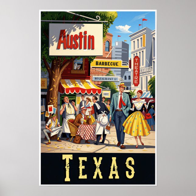 Poster Cartaz de Austin, Texas (Frente)