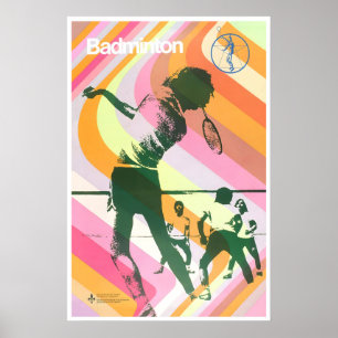 Poster Cartaz de Badminton Raquete Esportes Arte Peteca