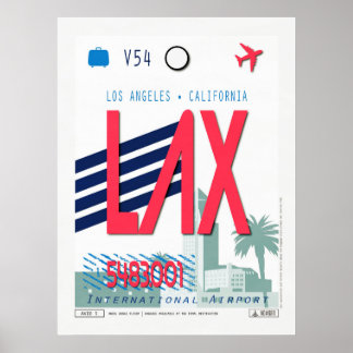 Poster Cartaz de Bagagem do Aeroporto de Los Angeles