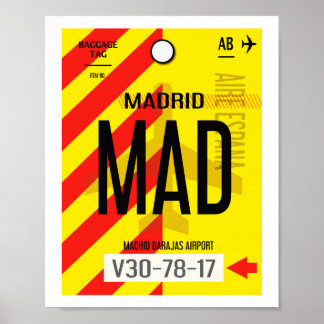 Poster Cartaz de Bagagem do Aeroporto de Madrid