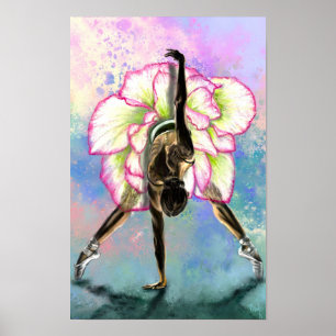 Poster Cartaz de Bailarina de Flor Mulher Dançarina de Ba