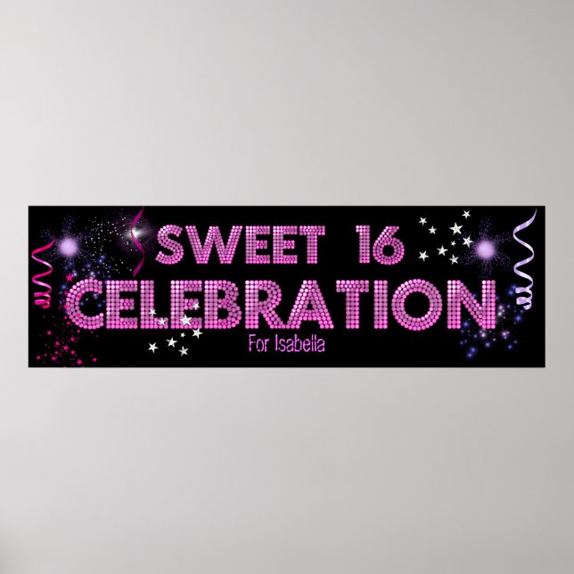 Pôster Cartaz de Banner Sweet 16 (Frente)