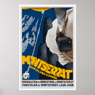Poster Cartaz de Barcelona Montserrat Arte Espanha Impres