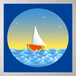 Poster Cartaz de Barco à Vela de Melancia