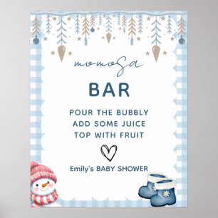 Poster Cartaz de Barra de Momosa para Chás de Bebê de Inv