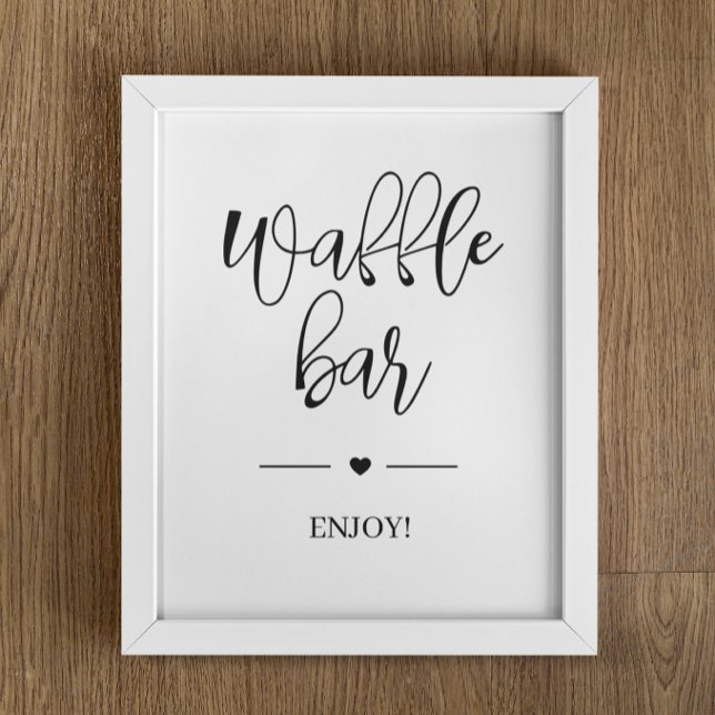 Poster Cartaz de barra de waffles para chá de noiva simpl (Criador carregado)