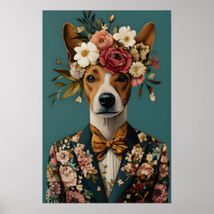 Poster Cartaz de Basenji de Terno, Retrato de Basenji, Ba