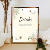 Cartaz de bebidas de abelha em aquarela Ajude-se a