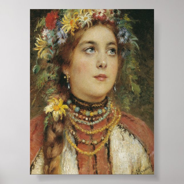 Poster Cartaz de Beleza Russa em Grinalda de Verão (Frente)