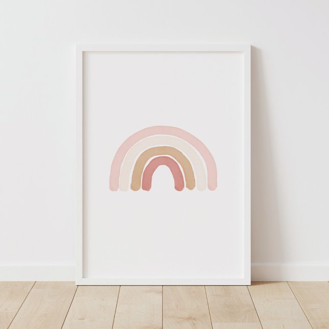 Poster Cartaz de Berçário Arco-íris com Aquarela Rosa (Criador carregado)