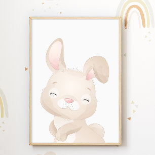 Poster Cartaz de Berçário de Coelho Animais da Floresta C
