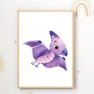 Poster Cartaz de Berçário de Dinossauros Decoração de Qua