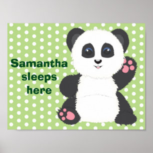 Poster Cartaz de berçário de panda