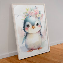Cartaz de Berçário de Pinguim Bebê