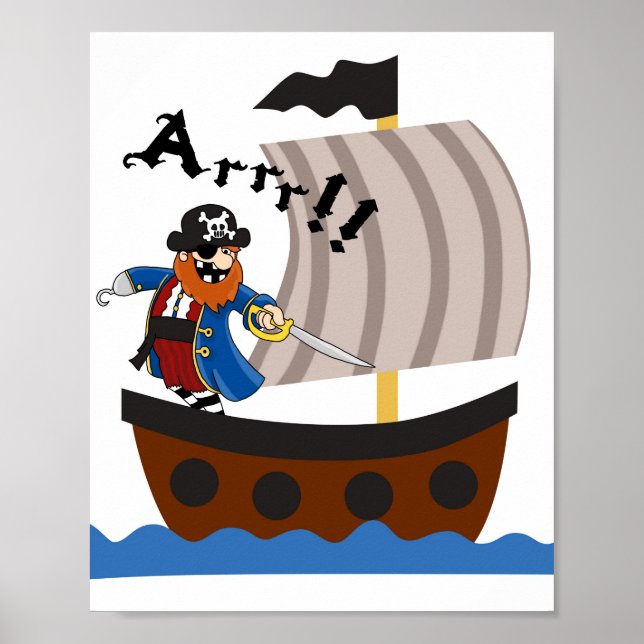 Pôster cartaz de berçário de piratas (Frente)
