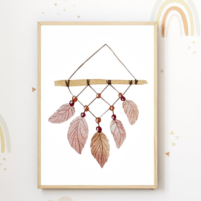 Poster Cartaz de Berçário de Plumas em Aquarela Decoração (Criador carregado)