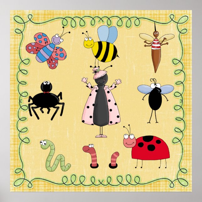 Pôster Cartaz de Berçário Insetos (Frente)