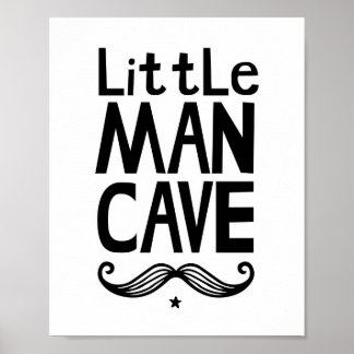 Poster Cartaz de Berçário Little Man Cave com Bigode