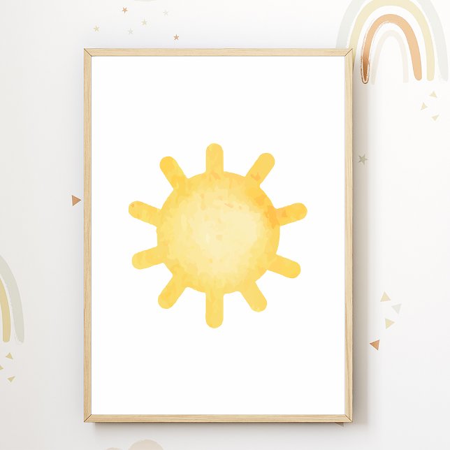 Poster Cartaz de berçário Pastel Sun para quarto de crian (Criador carregado)