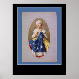 Poster Cartaz de Betsy Ross e a Bandeira