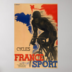 Poster Cartaz de Bicicleta Antiga France-Sport