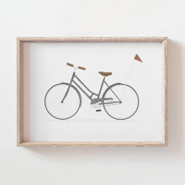 Poster Cartaz de Bicicleta Vintage Cinza