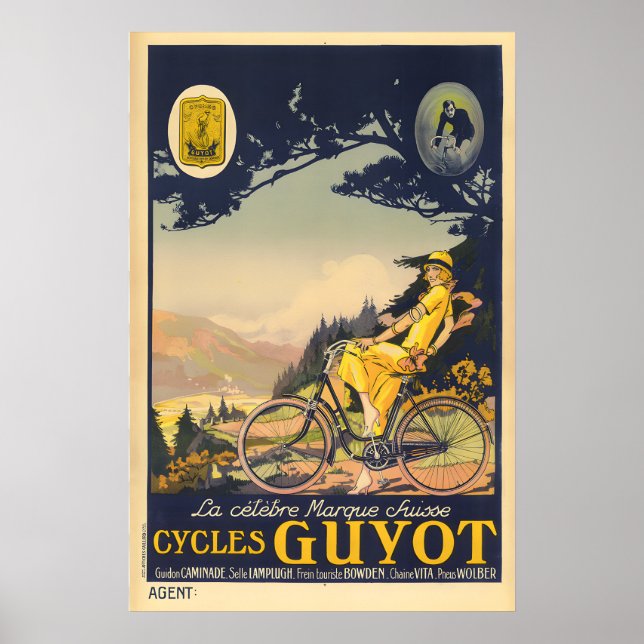 Poster Cartaz de Bicicleta Vintage Cycles Guyot (Frente)
