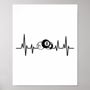 Poster Cartaz de Bilhares do Jogador de Piscina em Rack d