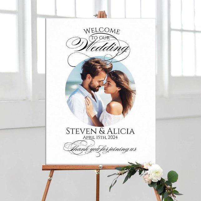 Poster Cartaz de boas-vindas ao casamento, caligrafia ele (Criador carregado)