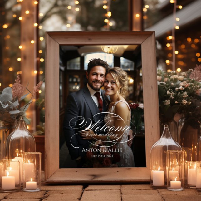 Poster Cartaz de boas-vindas ao casamento, caligrafia ele (Criador carregado)
