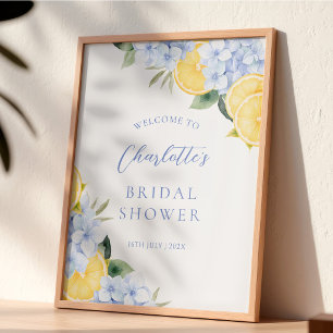 Poster Cartaz de Boas-Vindas ao Chá de Noiva Hydrangea Le