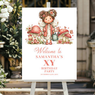 Poster Cartaz de Boas-Vindas com Flores Rosadas para o 2º