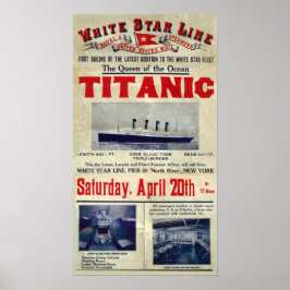 Poster Cartaz de Boas-Vindas da Chegada do Titanic 20 de