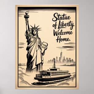 Poster Cartaz de Boas-Vindas da Estátua da Liberdade