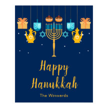 Cartaz de Boas-Vindas da Festa de Hanukkah com Men