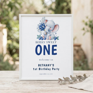 Poster Cartaz de Boas-Vindas de 1º Aniversário Elefante B