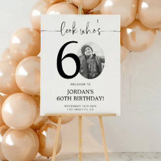 Pôster Cartaz de Boas-Vindas de 60º Aniversário | Olhe Qu