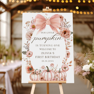 Poster Cartaz de Boas-Vindas de Aniversário com Abóbora F