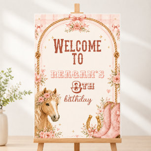 Pôster Cartaz de Boas-Vindas de Aniversário da Cowgirl Ro