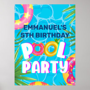 Poster Cartaz de Boas-Vindas de Aniversário da Festa Trop