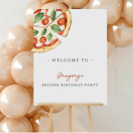 Poster Cartaz de Boas-Vindas de Aniversário de Pizza