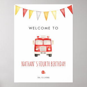 Poster Cartaz de Boas-Vindas de Aniversário do Caminhão d