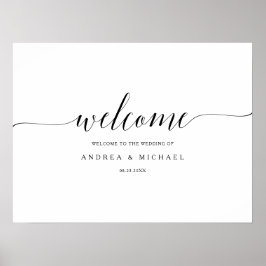 Poster Cartaz de Boas-Vindas de Casamento - Caligrafia Ro