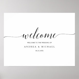 Poster Cartaz de Boas-Vindas de Casamento - Caligrafia Ro