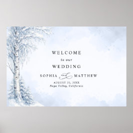 Poster Cartaz de Boas-Vindas de Casamento com Bétula Cong