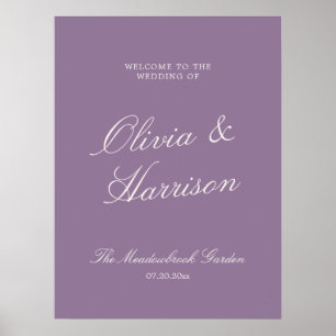 Poster Cartaz de Boas-Vindas de Casamento com Caligrafia 