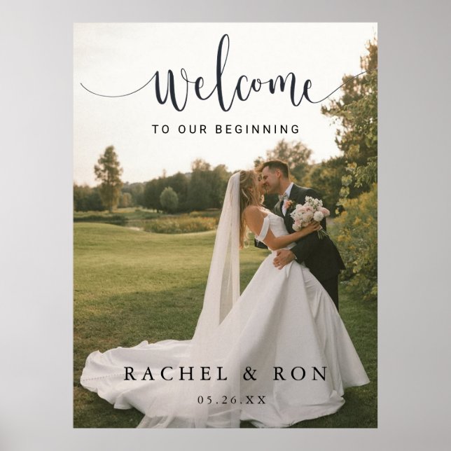 Poster Cartaz de Boas-Vindas de Casamento com Foto (Frente)