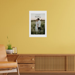Poster Cartaz de Boas-Vindas de Casamento com Foto Branco