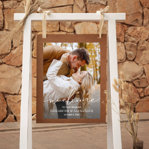 Poster Cartaz de Boas-Vindas de Casamento com Foto Elegan